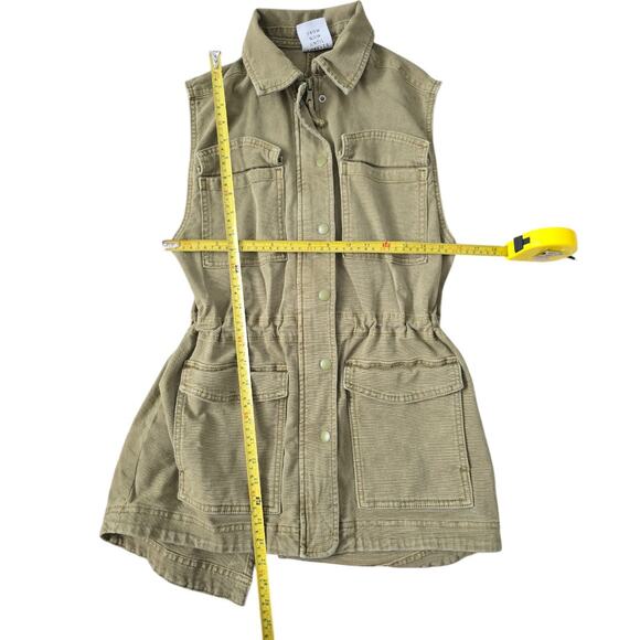 Offline by Aerie Military Vest Jacket Women's Size: XS Green Cargo Snaps - Picture 4 of 7